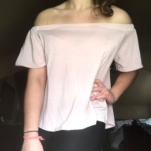 Pink off-the-shoulder top
